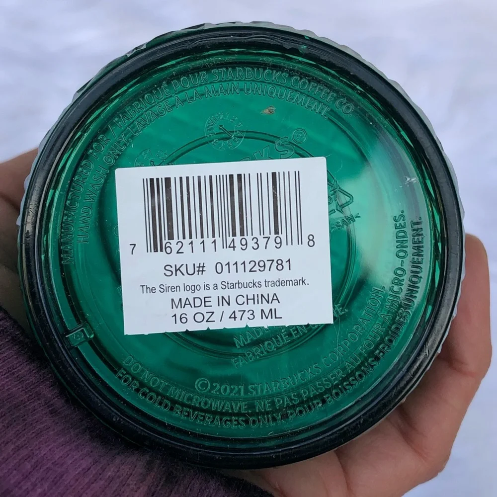 NEW STARBUCKS Iridescent Green Spike Stud Design Collectors Grande 16oz Cold Cup - Picture 5 of 6